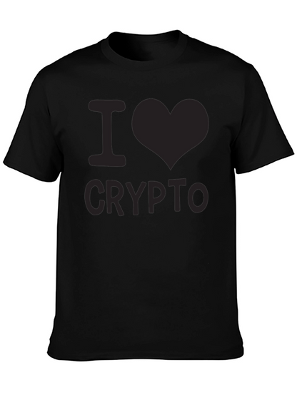 Camiseta Negra I Love Crypto para Hombre