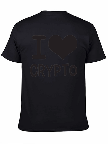 Camiseta Negra I Love Crypto para Hombre
