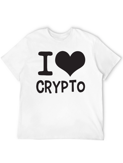 Camiseta Negra I Love Crypto para Hombre