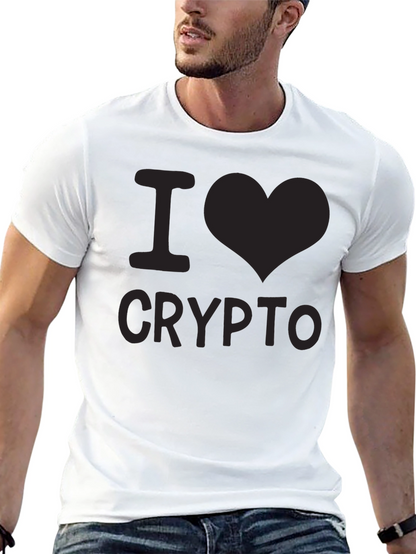 Camiseta Negra I Love Crypto para Hombre