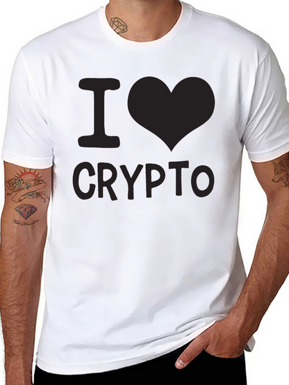 Camiseta Negra I Love Crypto para Hombre