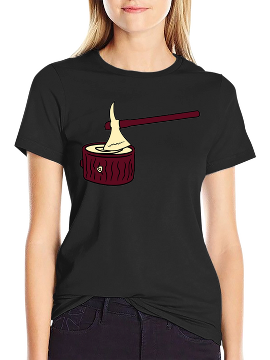 Camiseta Negra con Diseño Leñador