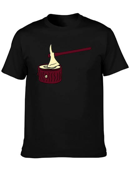 Camiseta Negra con Diseño Leñador