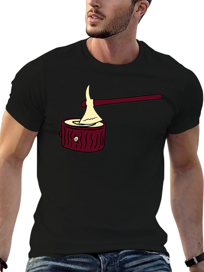 Camiseta Negra con Diseño Leñador