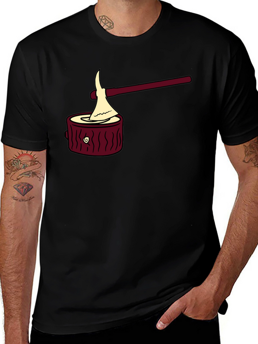 Camiseta Negra con Diseño Leñador