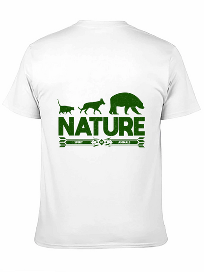Camiseta Negra con Diseño de Naturaleza y Animales