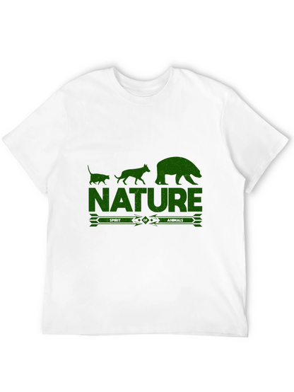 Camiseta Negra con Diseño de Naturaleza y Animales