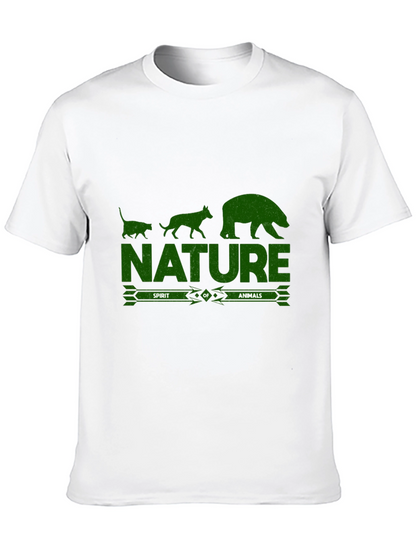 Camiseta Negra con Diseño de Naturaleza y Animales