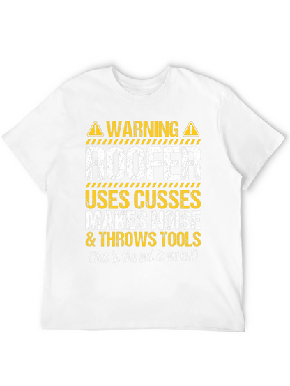 Camiseta Negra Advertencia Roofer