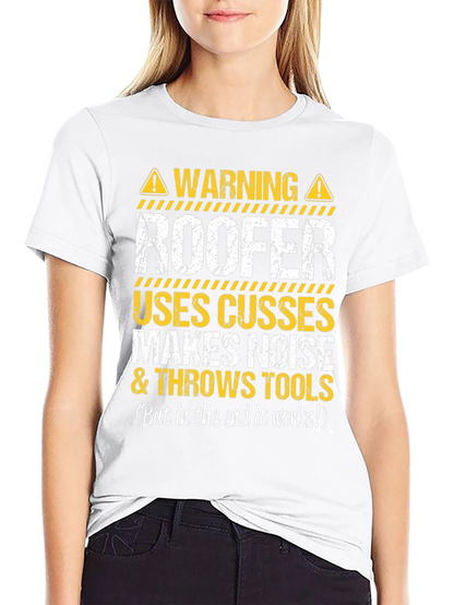 Camiseta Negra Advertencia Roofer
