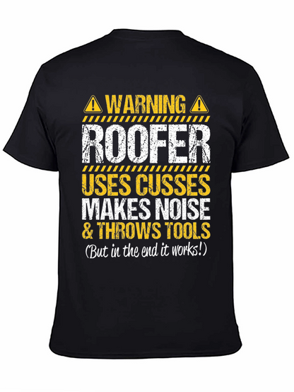 Camiseta Negra Advertencia Roofer