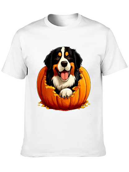 Camiseta Negra con Diseño de Perro en Calabaza