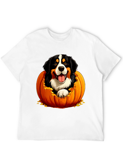 Camiseta Negra con Diseño de Perro en Calabaza
