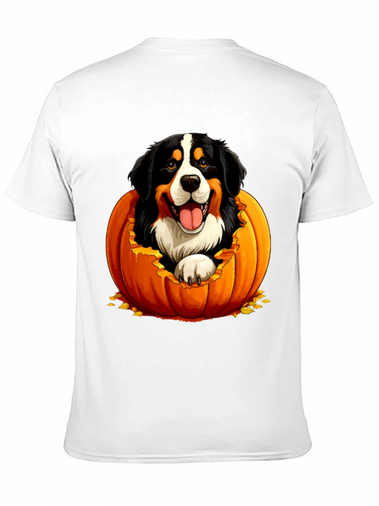 Camiseta Negra con Diseño de Perro en Calabaza