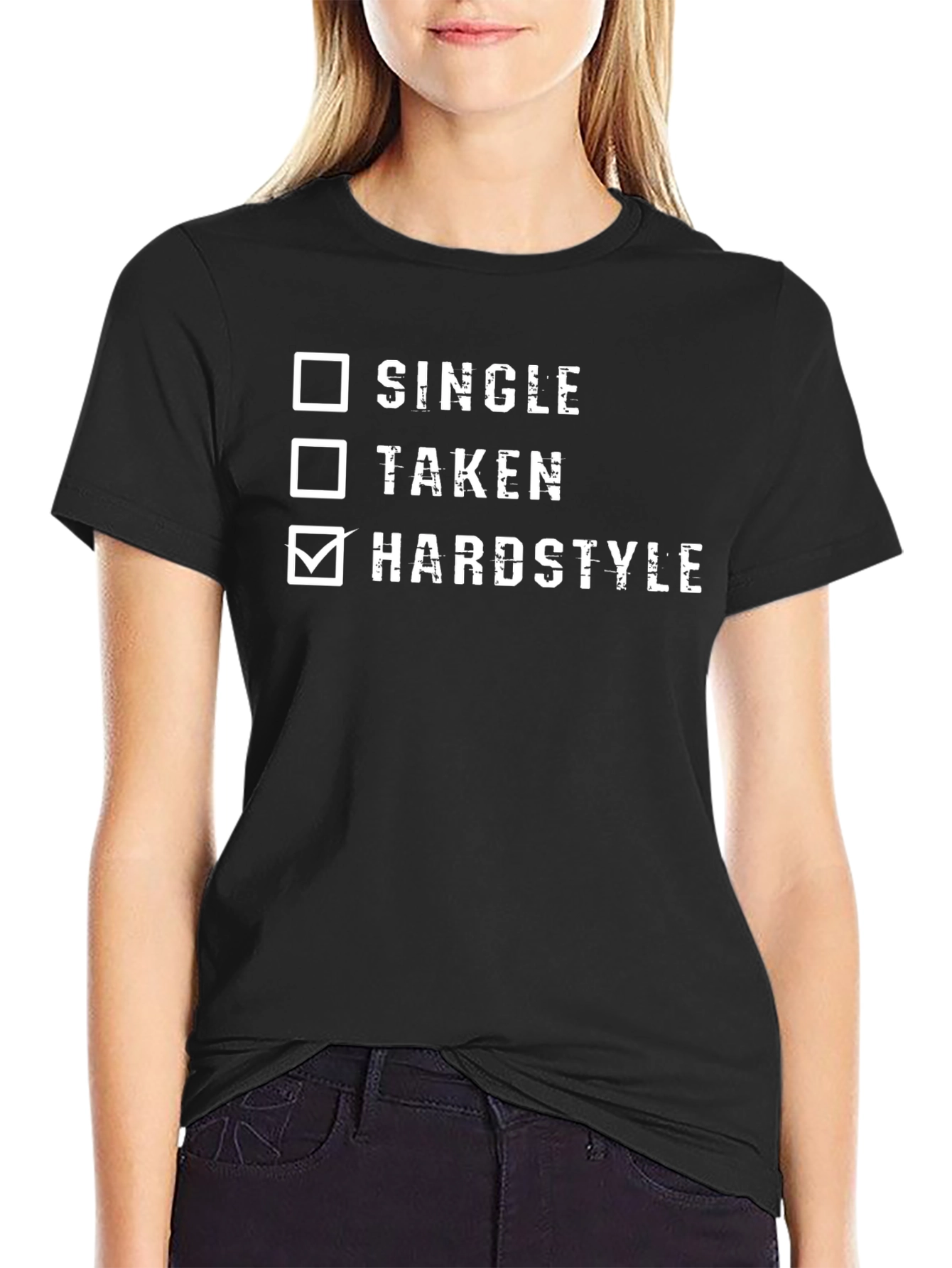 Camiseta Negra Hardstyle: Soltero Ocupado Hardstyle
