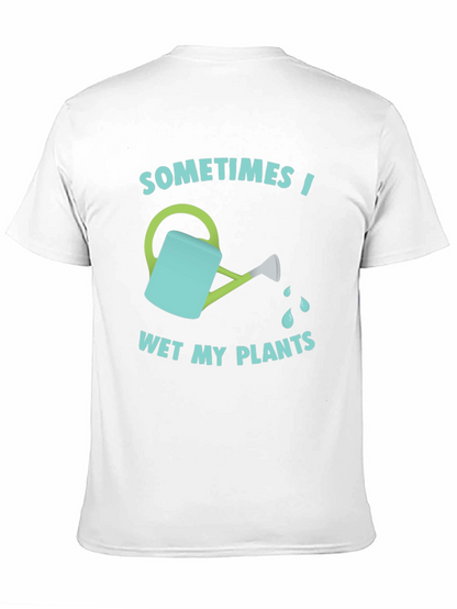 Camiseta Negra Divertida Riego Mis Plantas