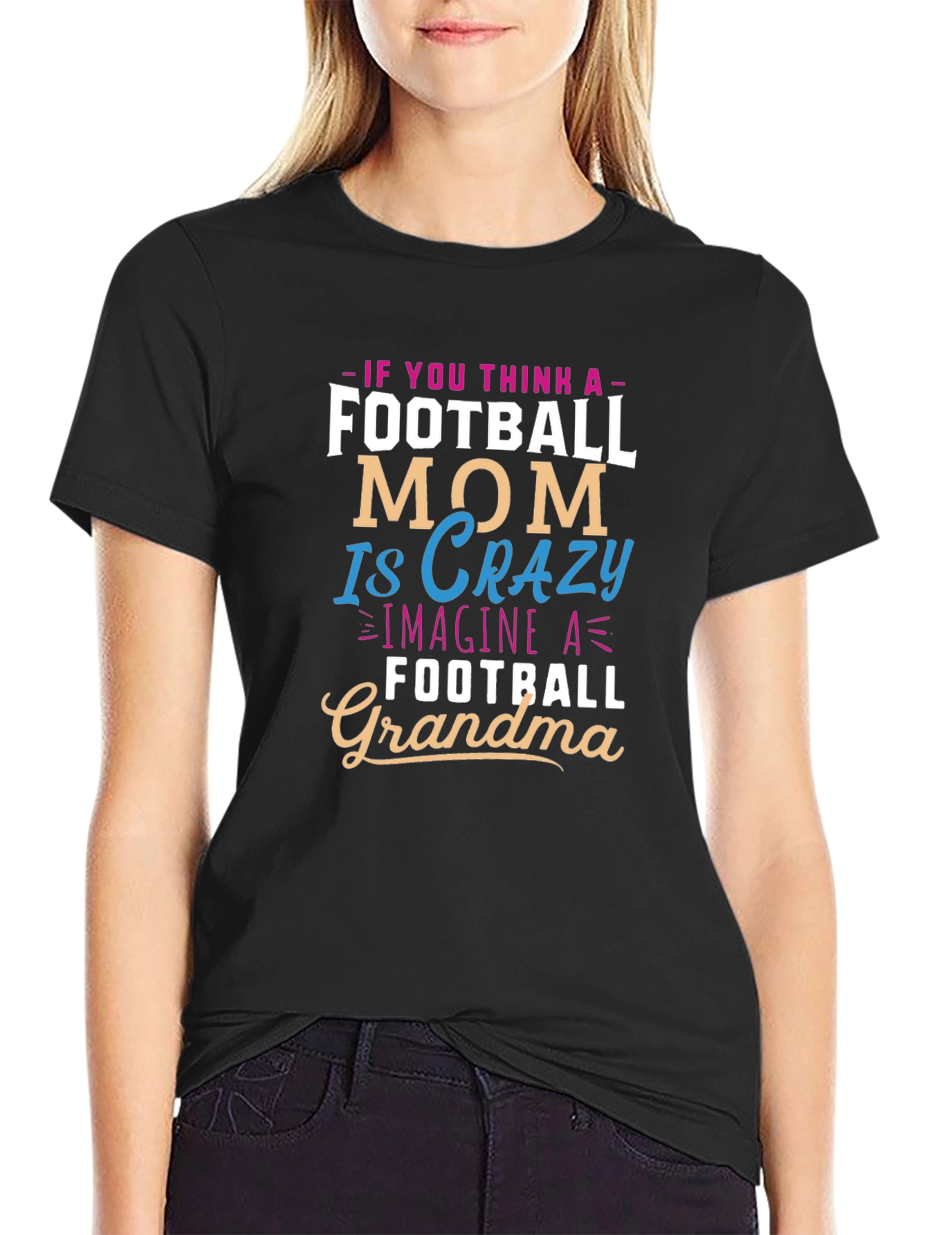 Camiseta Negra Football Grandma