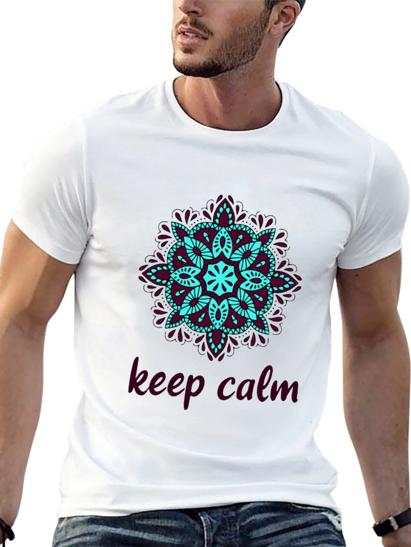 Camiseta Negra Mandala Keep Calm