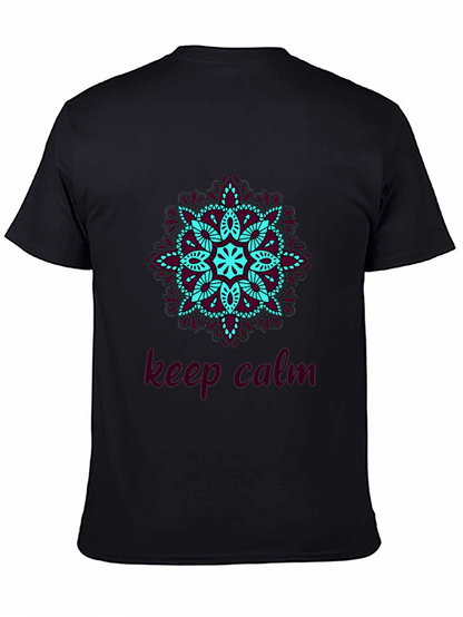 Camiseta Negra Mandala Keep Calm