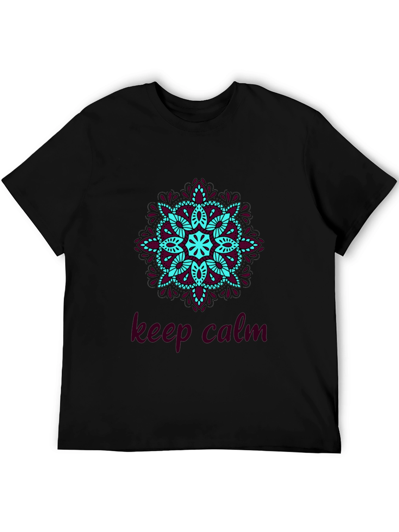 Camiseta Negra Mandala Keep Calm