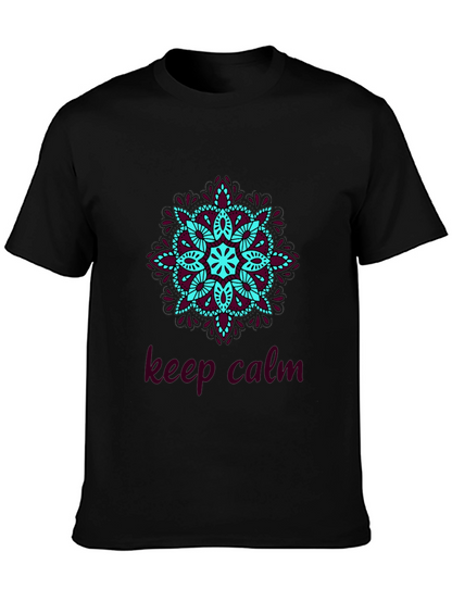 Camiseta Negra Mandala Keep Calm