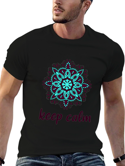 Camiseta Negra Mandala Keep Calm