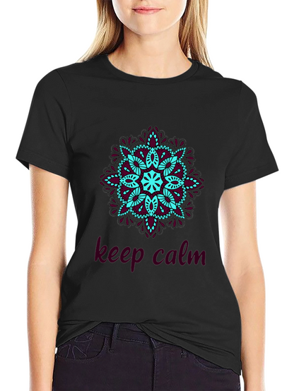 Camiseta Negra Mandala Keep Calm