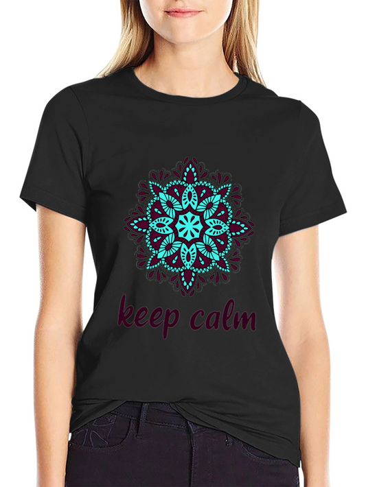 Camiseta Negra Mandala Keep Calm