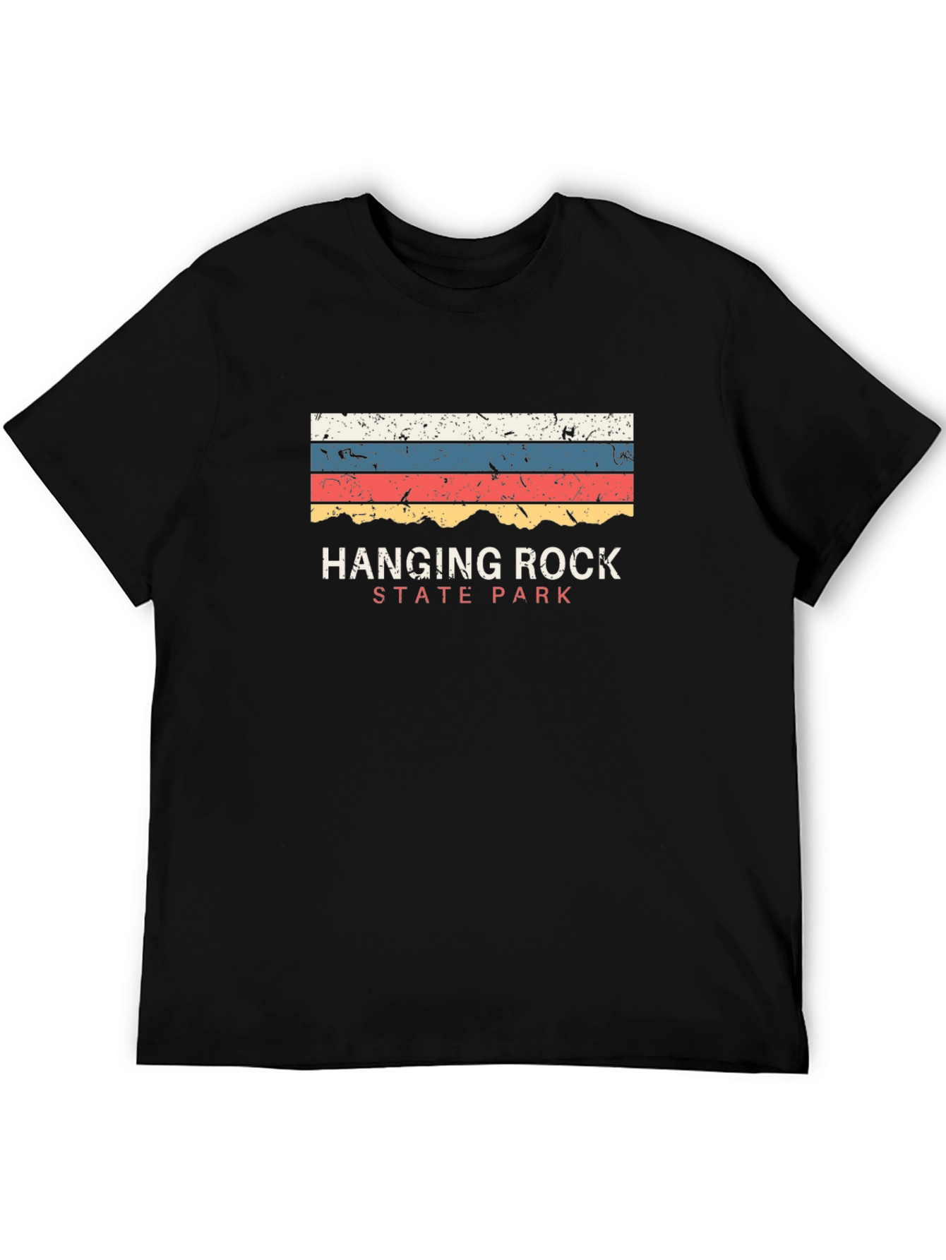 Camiseta Negra Hanging Rock State Park Retro
