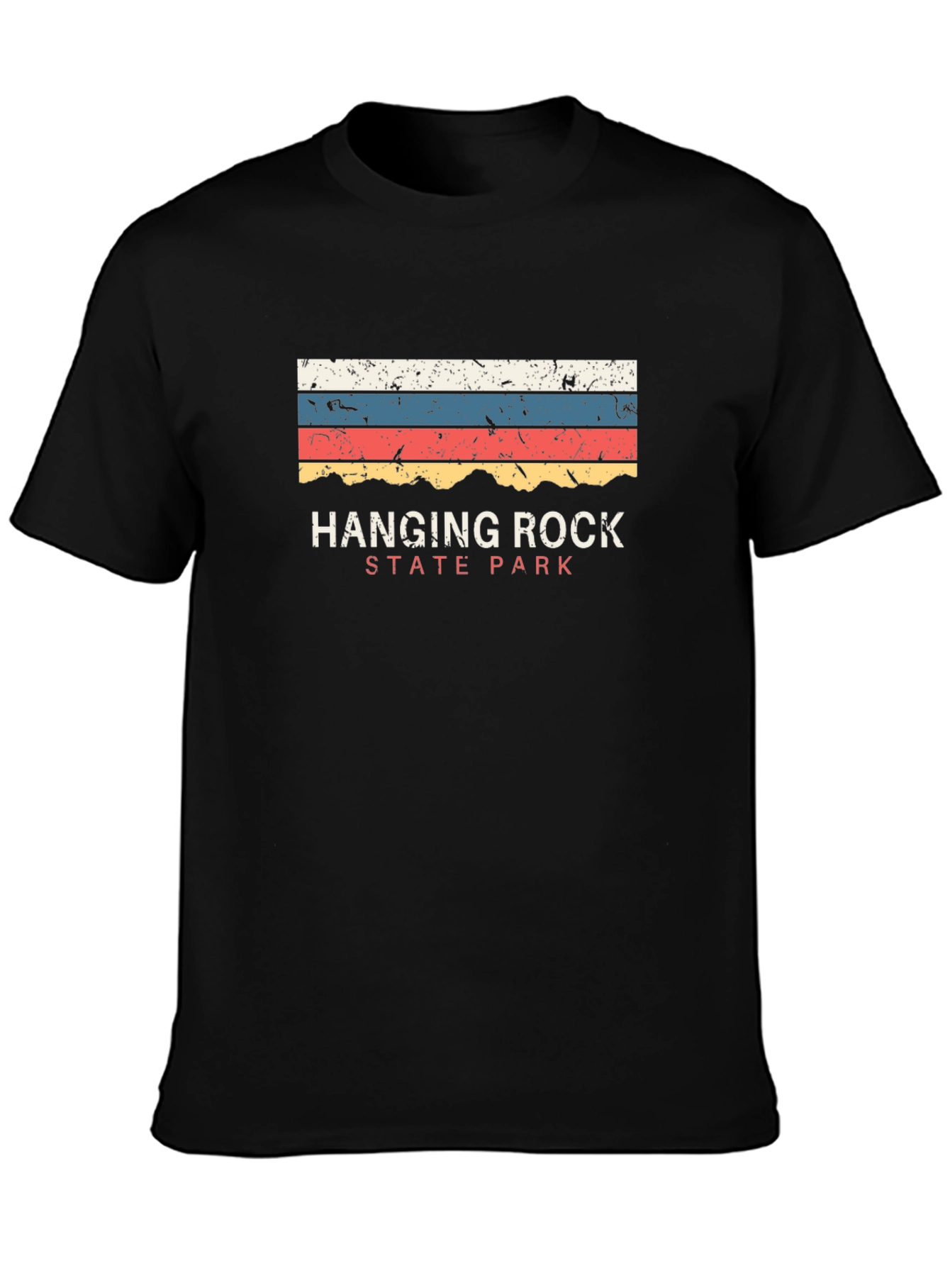 Camiseta Negra Hanging Rock State Park Retro