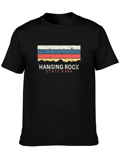 Camiseta Negra Hanging Rock State Park Retro