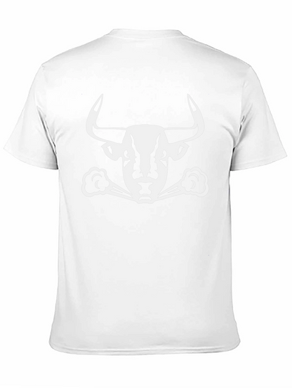 Camiseta Negra con Diseño de Toro Blanco