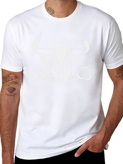 Camiseta Negra con Diseño de Toro Blanco