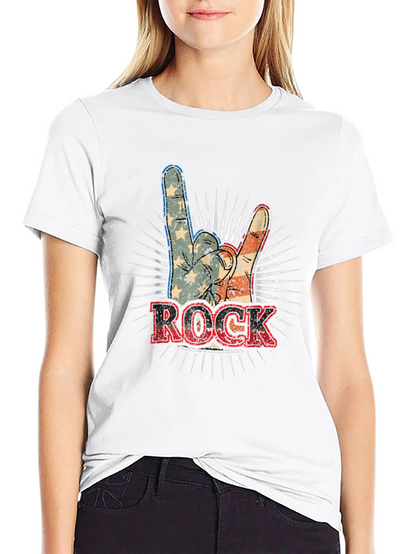 Camiseta Negra Rock and Roll Americana
