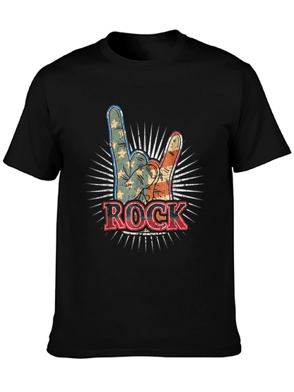 Camiseta Negra Rock and Roll Americana