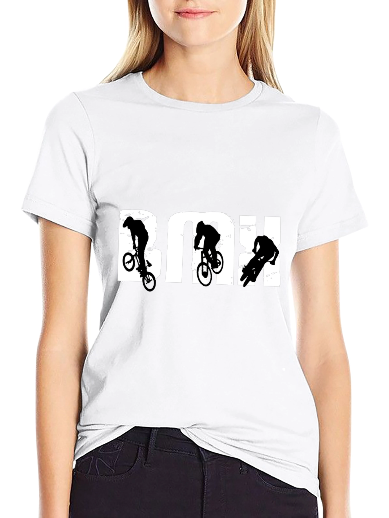 Camiseta Negra BMX Estilo Urbano