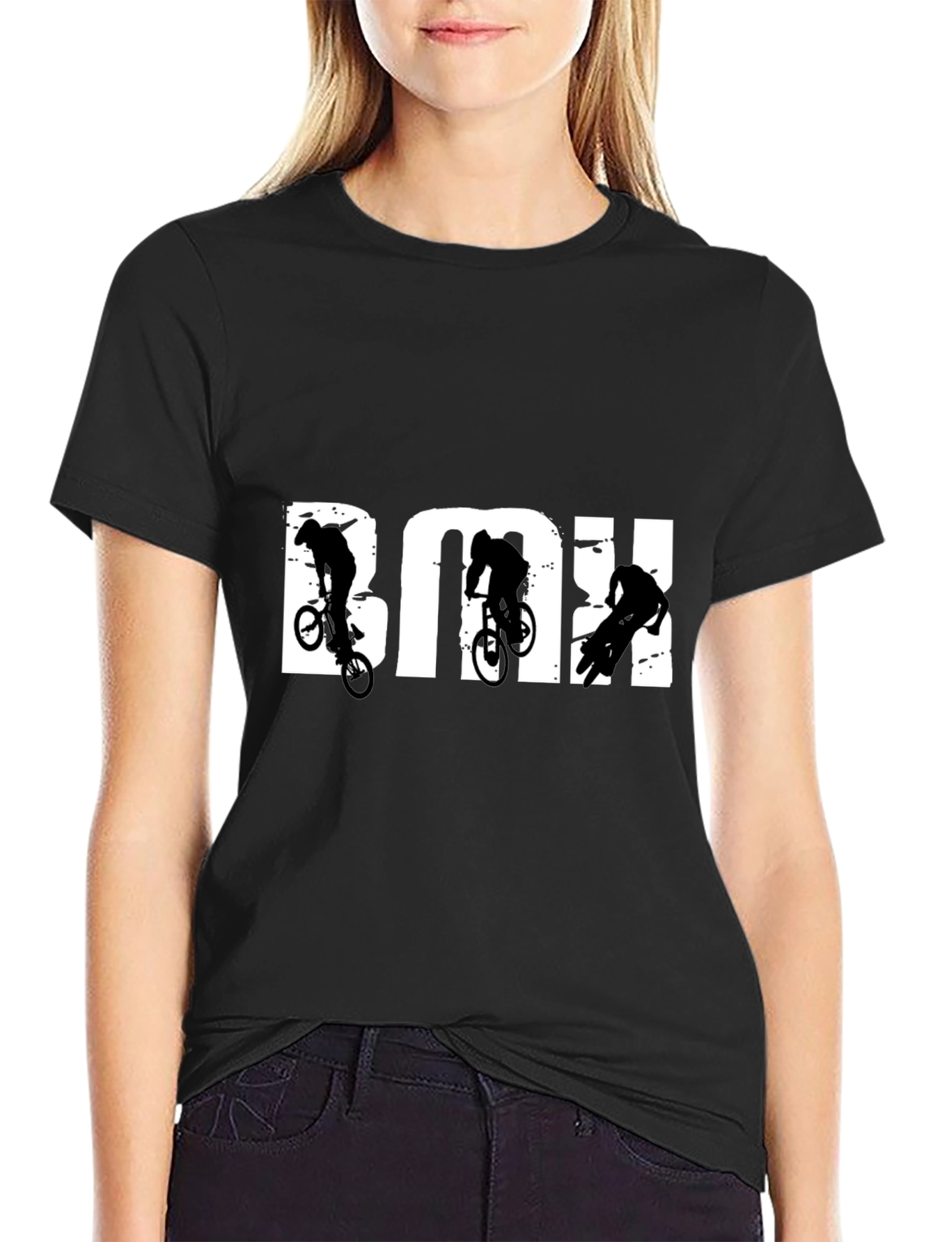 Camiseta Negra BMX Estilo Urbano