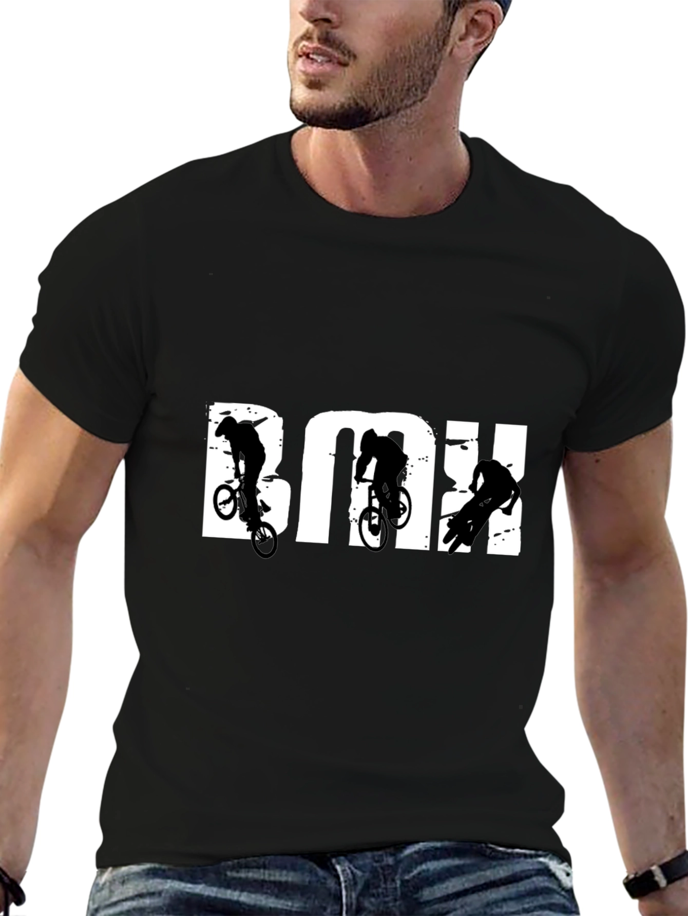 Camiseta Negra BMX Estilo Urbano