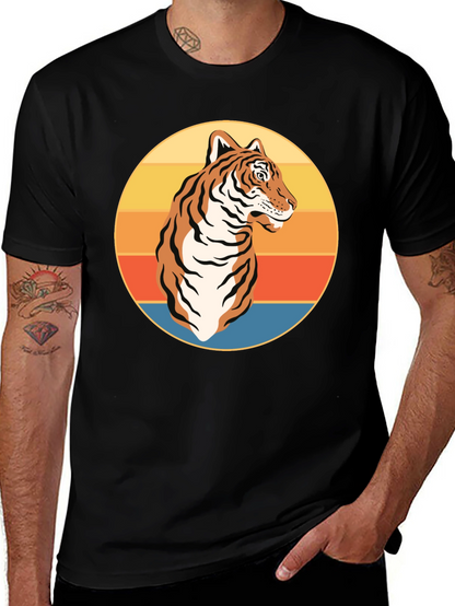 Camiseta Negra con Tigre Retro