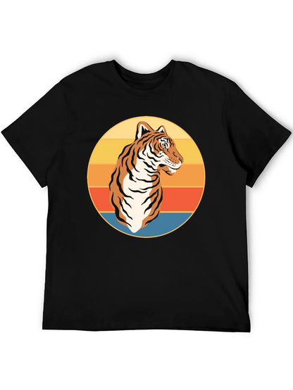 Camiseta Negra con Tigre Retro