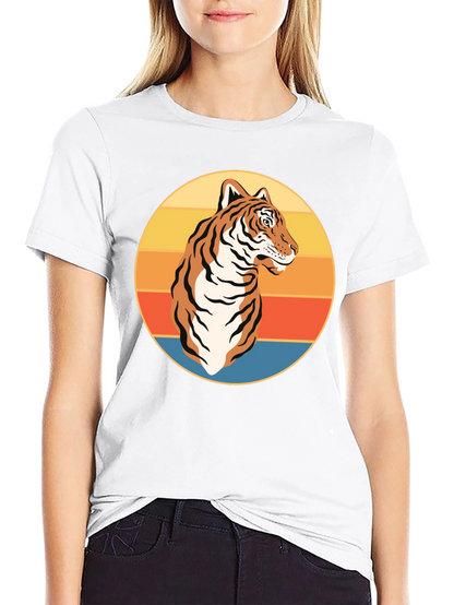 Camiseta Negra con Tigre Retro