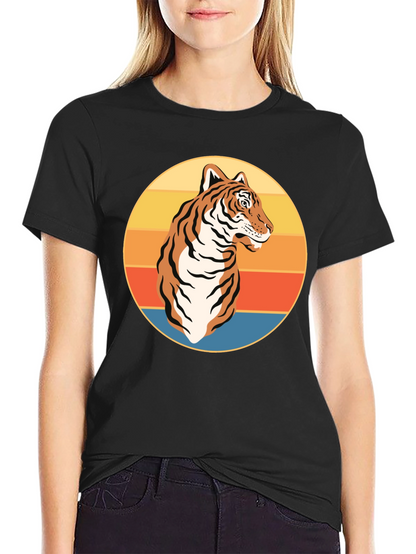 Camiseta Negra con Tigre Retro