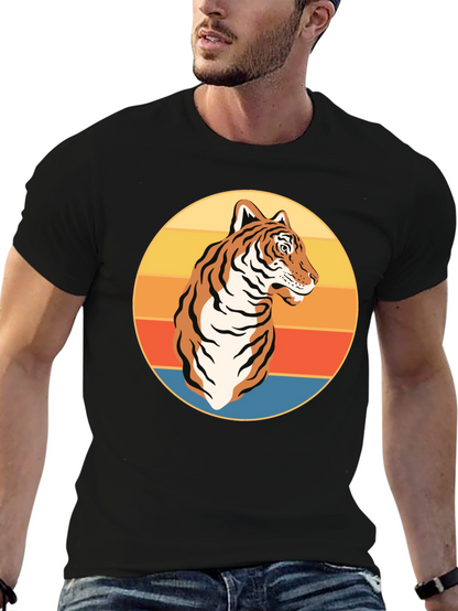 Camiseta Negra con Tigre Retro