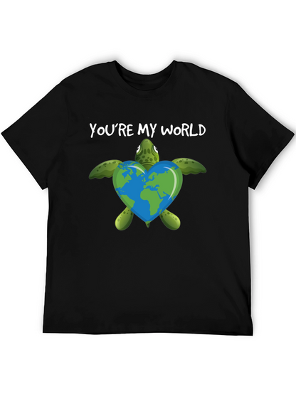 Camiseta Negra Youre My World Tortuga Ecológica