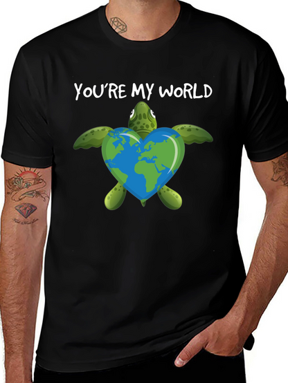 Camiseta Negra Youre My World Tortuga Ecológica
