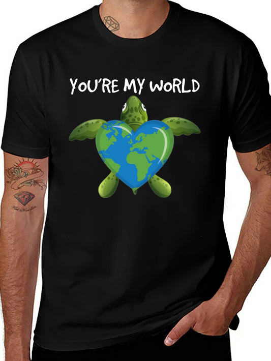 Camiseta Negra Youre My World Tortuga Ecológica