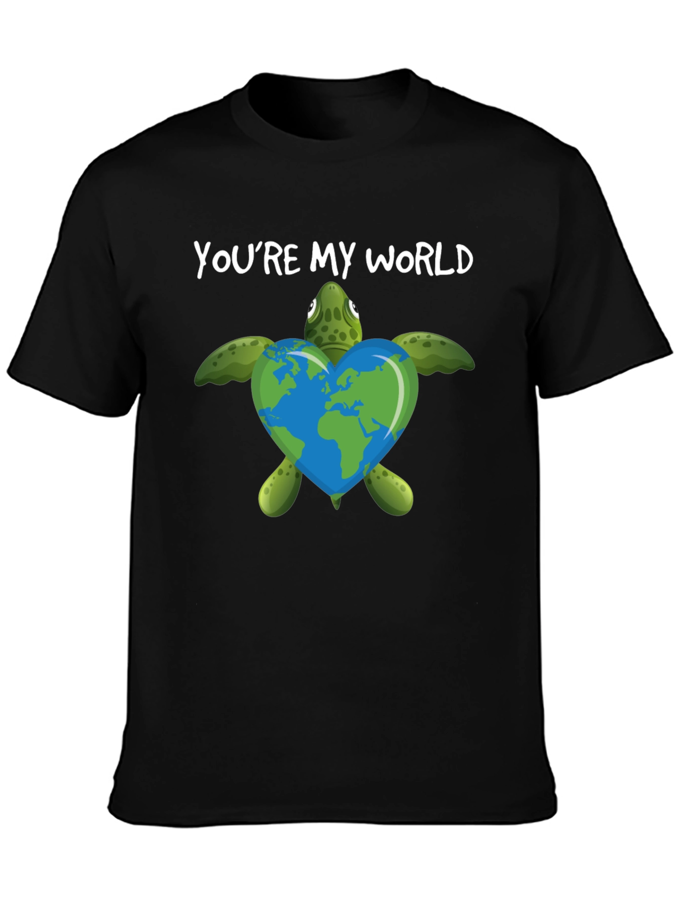 Camiseta Negra Youre My World Tortuga Ecológica