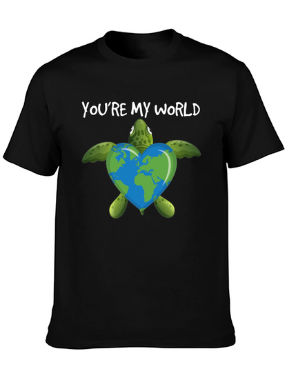 Camiseta Negra Youre My World Tortuga Ecológica