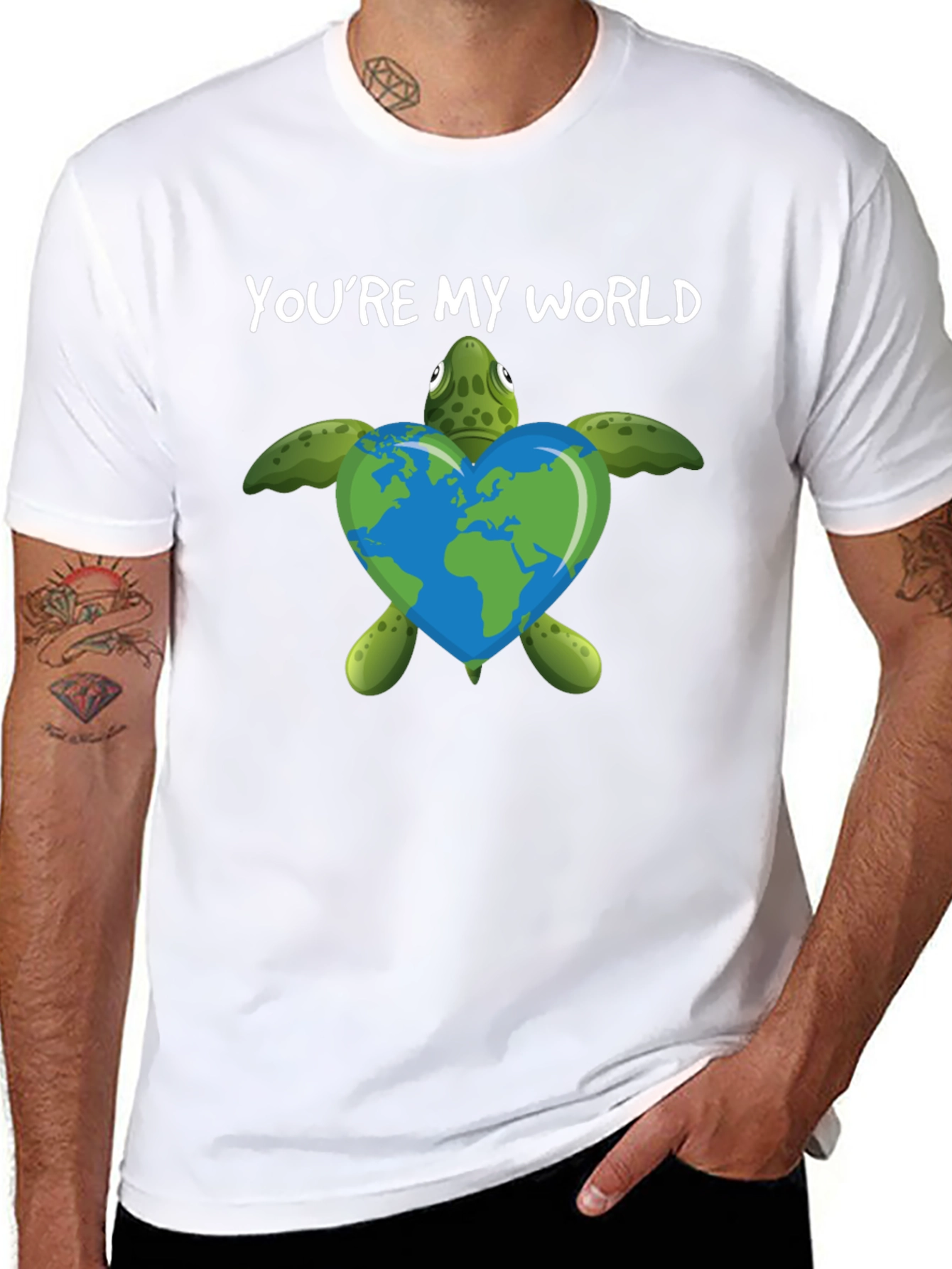 Camiseta Negra Youre My World Tortuga Ecológica