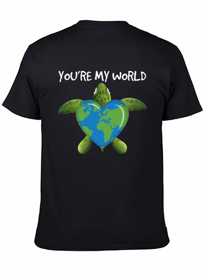 Camiseta Negra Youre My World Tortuga Ecológica